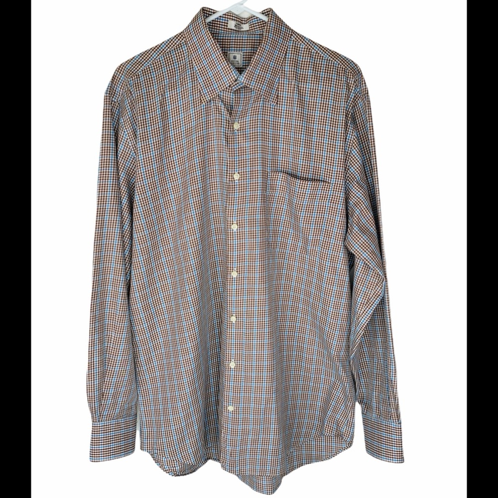 PETER MILLAR Men’s Large Long Sleeve Shirt Plaid